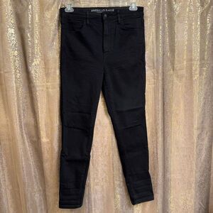 American Eagle Black Super High Rise Jegging Skinny Jeans 12 Regular NWT